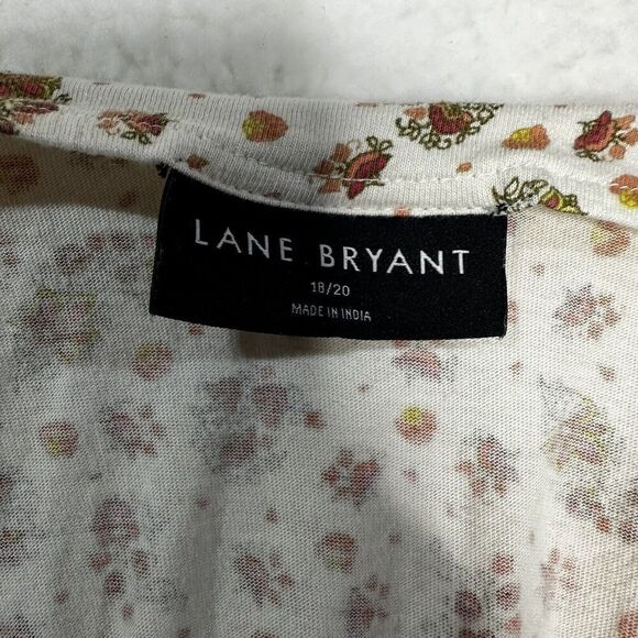 Lane Bryant Blouse Size 18 20 Flutter Sleeve V Neck Blouse Floral Stretchy Boho - Picture 5 of 10